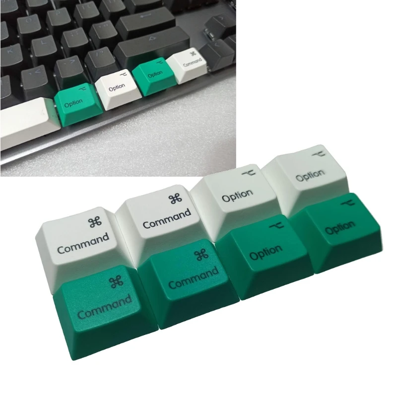 

100% Brand New High Quality 4Pcs Common Option PBT Dye Subbed Mac Keycaps R1 For Mechanical keyboard Keycaps 1.25U 1.25X Key Cap