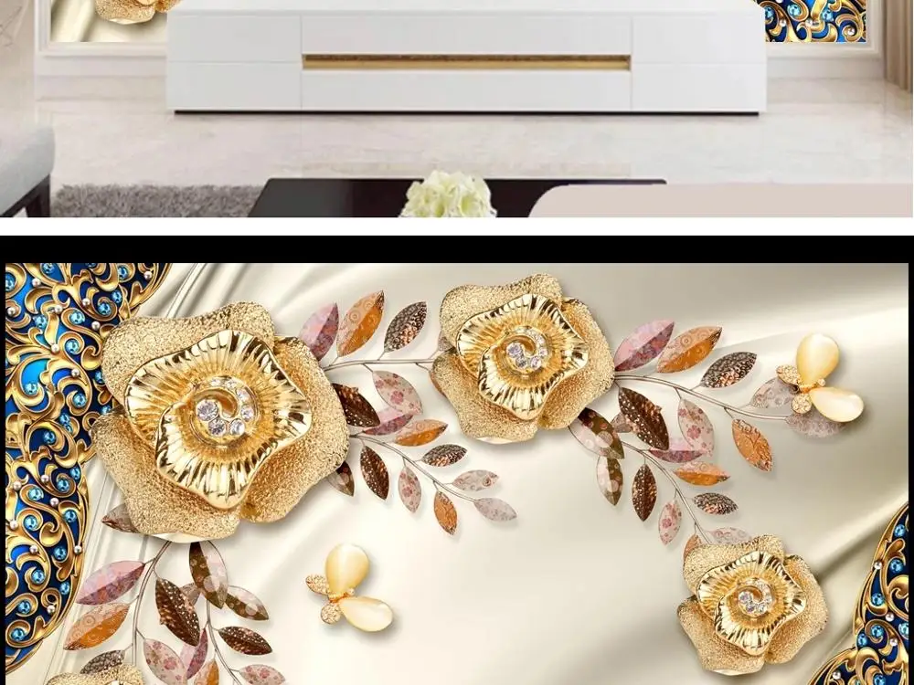 Большие настенные 3D-обои на заказ оригинальные роскошные украшения в виде