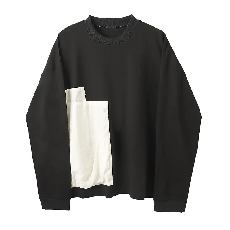 

XITAO New Contrast Color Patchwork Sweatshirt Fashion Trendy Women O neck Pullover Loose Top Spring and Autumn All-match ZY5031