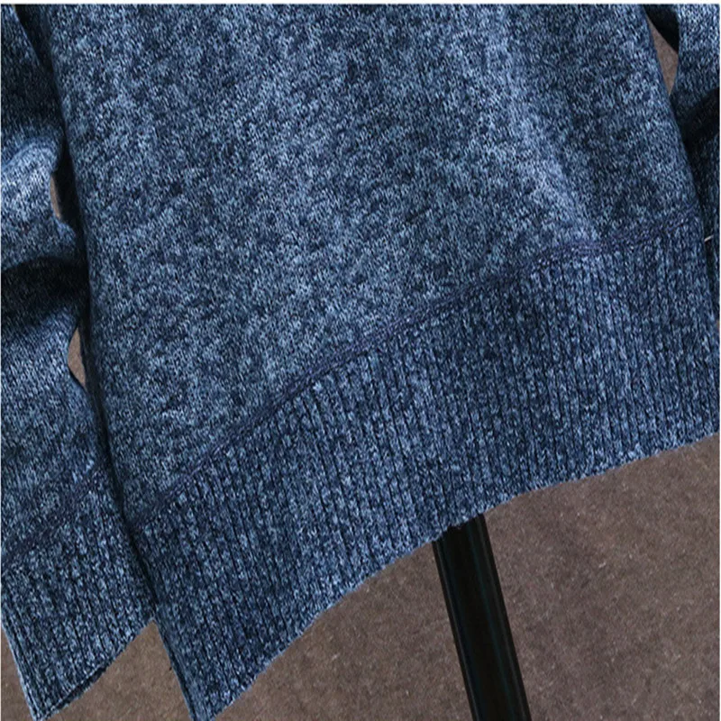 

Men's Mandarin Collar Cardigan Thick Autumn Winter Warm Pocket Spacious Solid Jackets Knitted Casual Male Sweater Drop Shipping