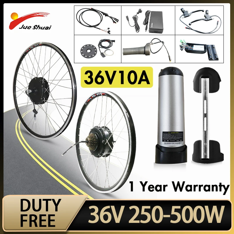 

Duty Free 36V 500W Electric Bicycle Conversion Kit 36V 10A Lithium Bottle Battery Ebike Conversion Kit Front Rear Hub Motor