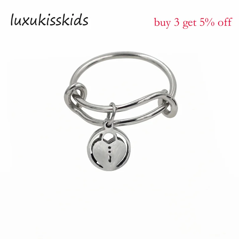 LUXUKISSKIDS винтажное круглое кольцо с сердечком и замочным отверстием 316L кольца из