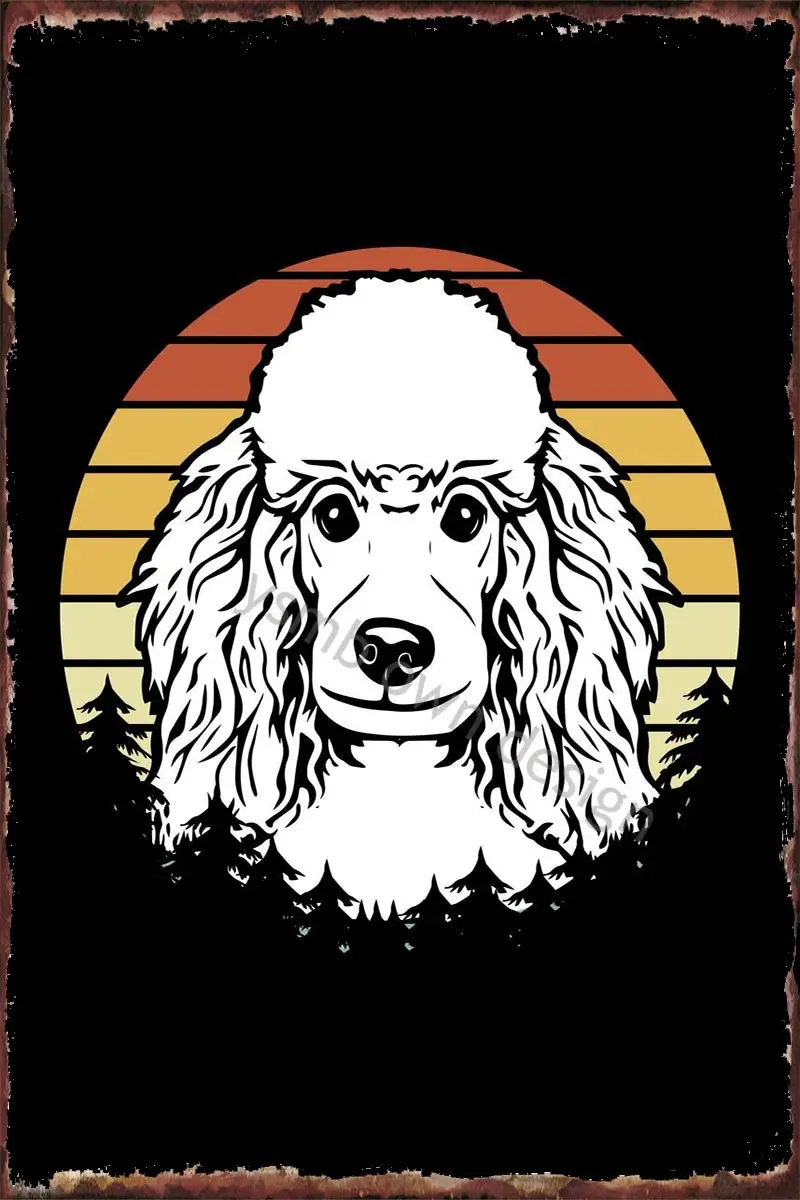 

Жестяные таблички в виде игрушечного пуделя, Ретро Декор на стену, винтажный металлический знак в стиле ретро, жестяные тарелки для художес...