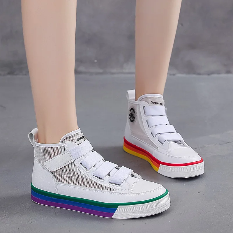 SWYIVY/Повседневная обувь из сетчатого материала Женские кроссовки на липучке