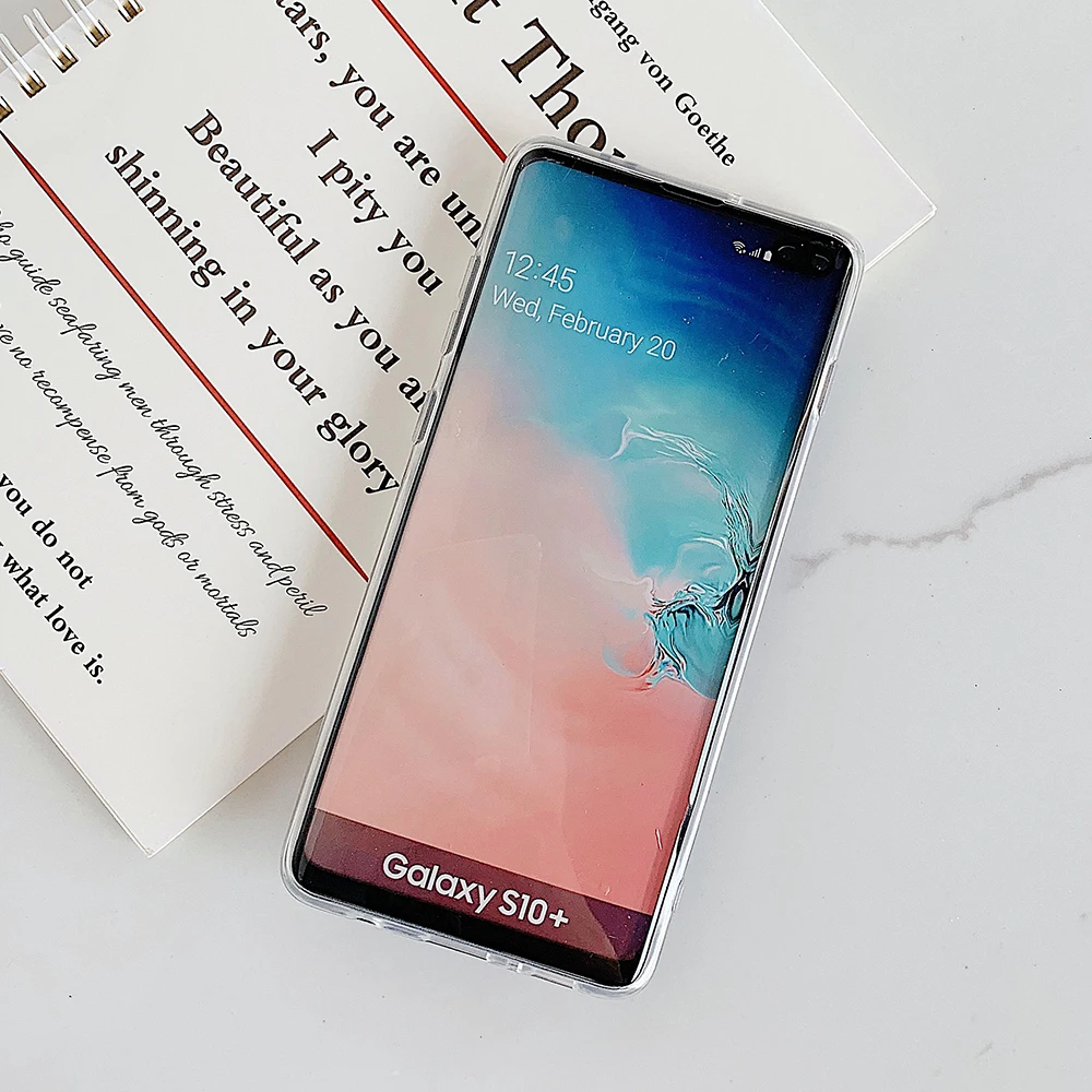 Geometric Marble Phone Case With Finger Ring For Samsung A50 A70 A51 A71 S20 Plus S8 S9 S10 Soft IMD Back Cover | Мобильные телефоны