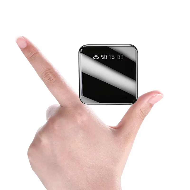 

New 30000 mAh Huge Capacity Mini Power Bank Digital Display External Battery Charger Full Mirror Screen Dual USB Fast Charge