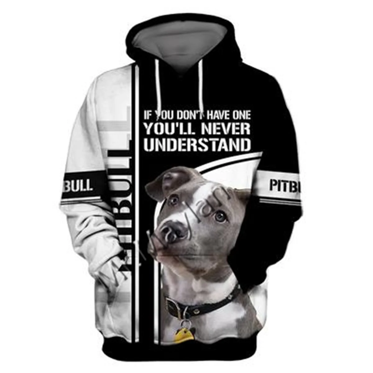 

2021 модная толстовка с капюшоном в виде животного питбуля с 3D принтом для мужчин и женщин, повседневное пальто с капюшоном для домашних живот...