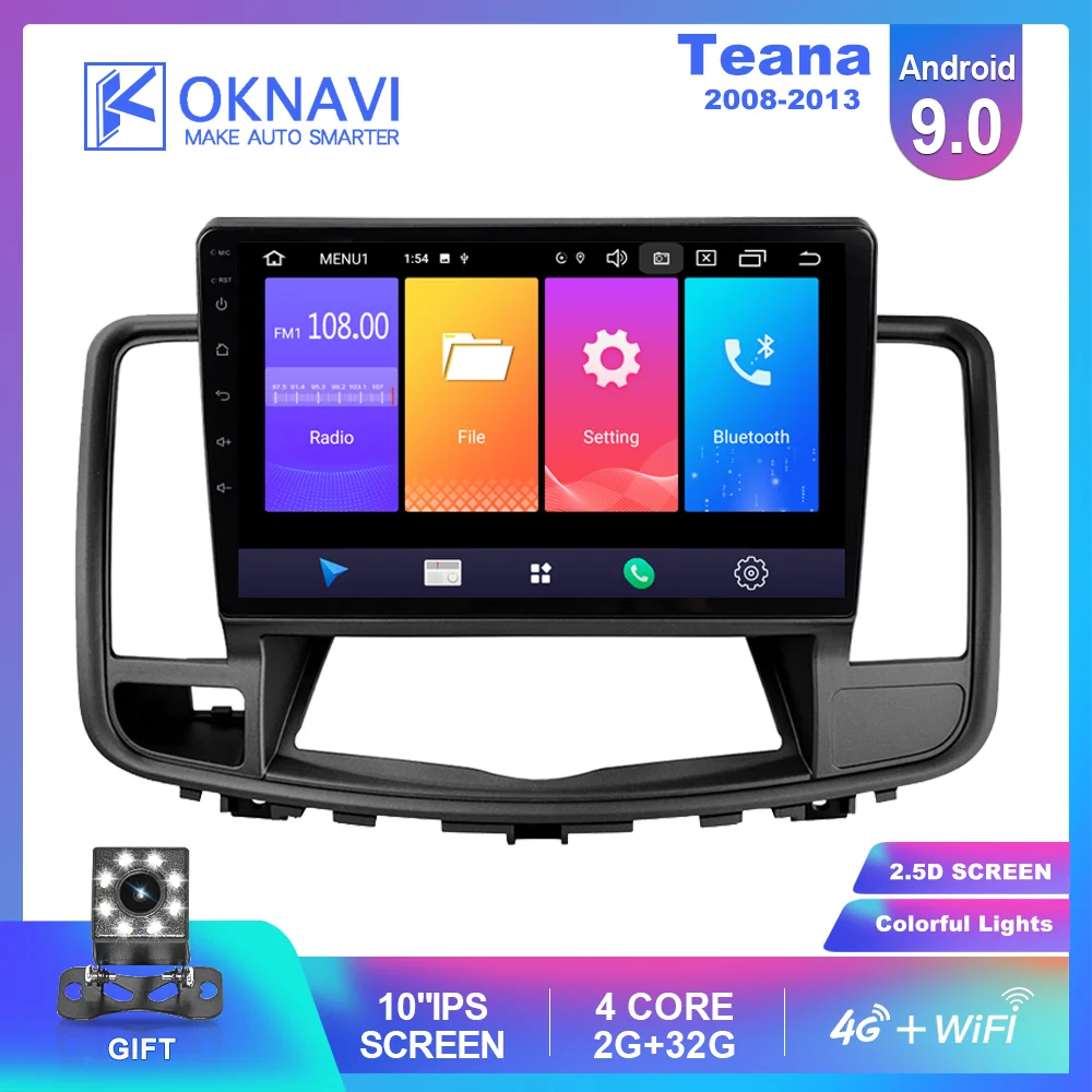 Автомобильный радиоприемник для Nissan Teana 2008-2013 Android 9 0 GPS 10 дюймов антенна Bluetooth
