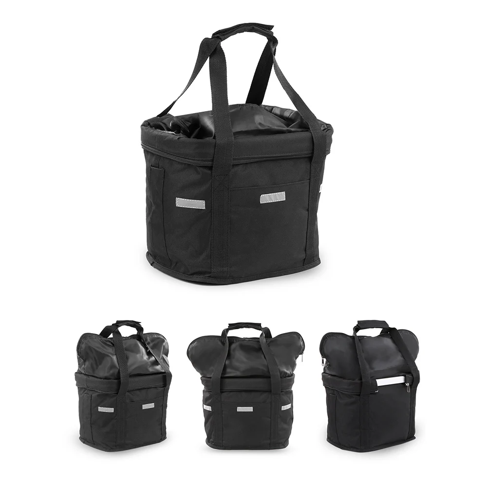 Bicycle Front Basket Cycling Bag Removable Waterproof Bike Handlebar Canvas Shopping Pet Frame Accessories | Спорт и развлечения