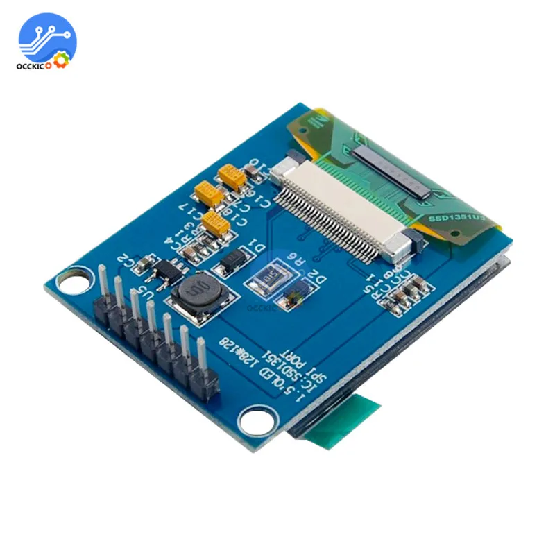 Полноцветный OLED модуль 1 5 дюйма 7PIN экран дисплея SSD1351 Драйвер IC 128(RGB)* 128 интерфейс