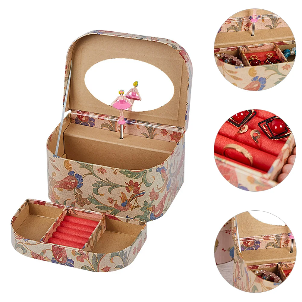 

Musical Jewelry Storage Box with Ballerina Exquisite Girls Organizer