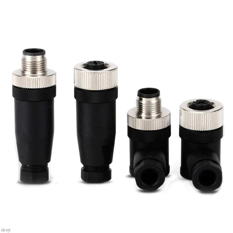Разъем датчика OOTDTY PG7 IP67 4/5/8 Pin штекер/гнездо прямой/правый угол M12