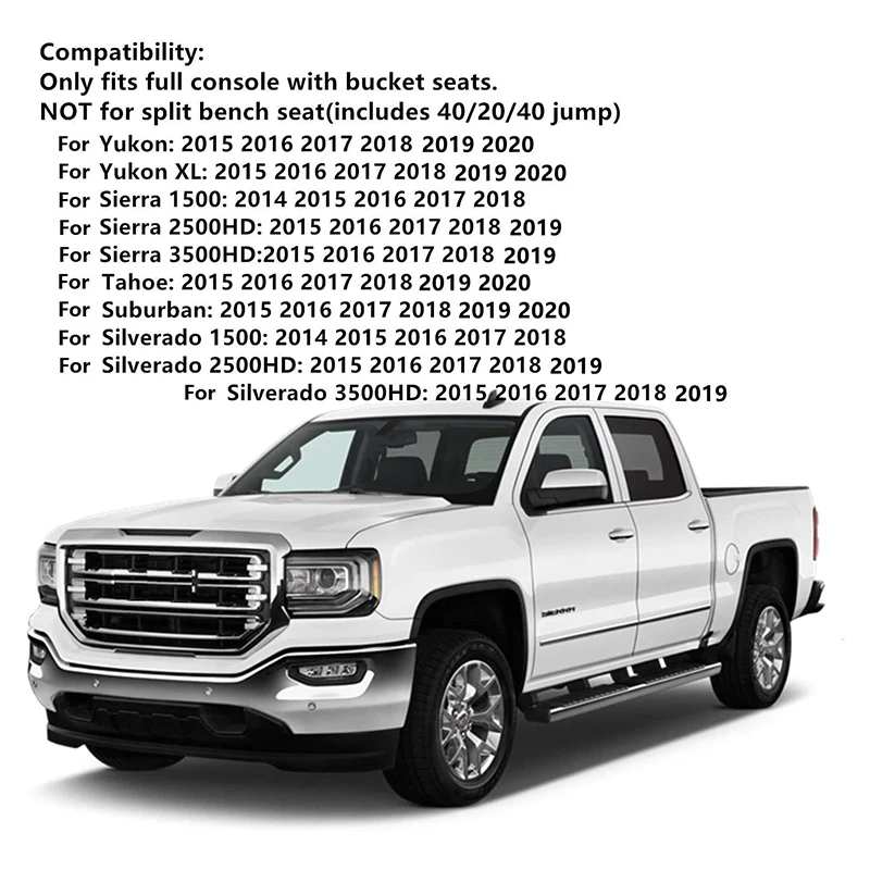 Для 2014-2018 GMC Sierra Yukon/Chevy Tahoe Silverado пригородный центральный лоток консоли органайзер