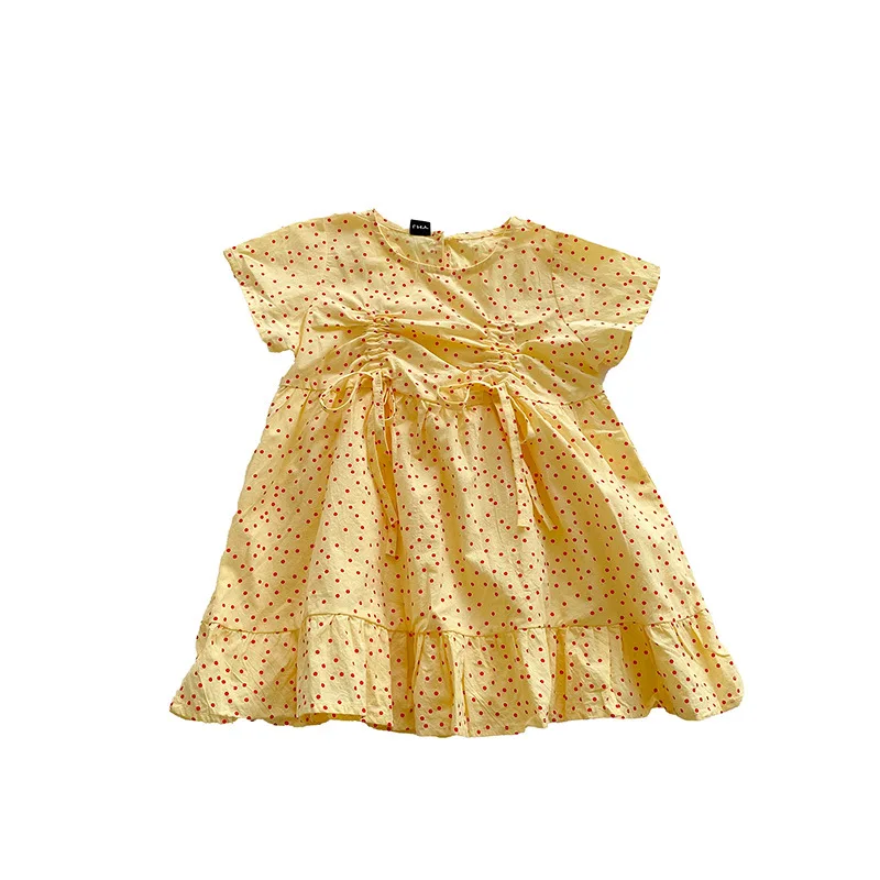 

2021Summer New Style Girl's Dress Dots Pattern Sweet Dresses Cute Baby Girl Kids Children Outfit Toddler Girls Clothes Age 1-6