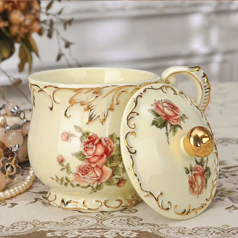 

Керамические кружки в европейском стиле ретро 350 мл, креативные керамические кружки с простым узором для дома, кухни, офиса, послеобеденного...