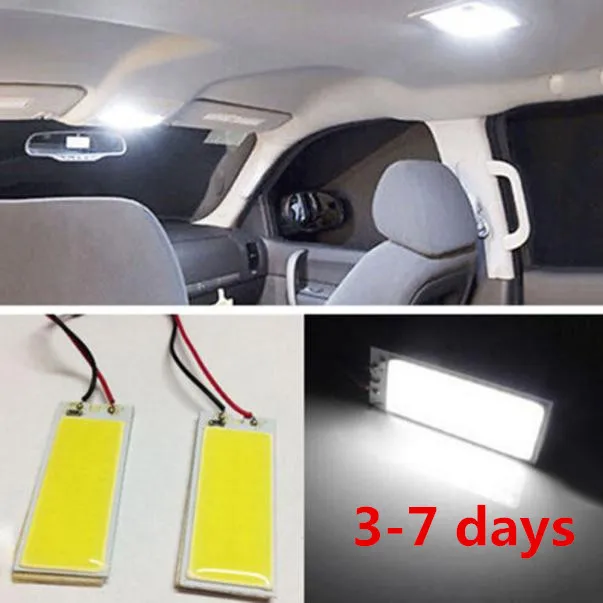 

2pcs Xenon HID White 36 COB LED Dome Map Light Bulb Car Interior Panel Lamp 12V With double side adhesive in the back #BA