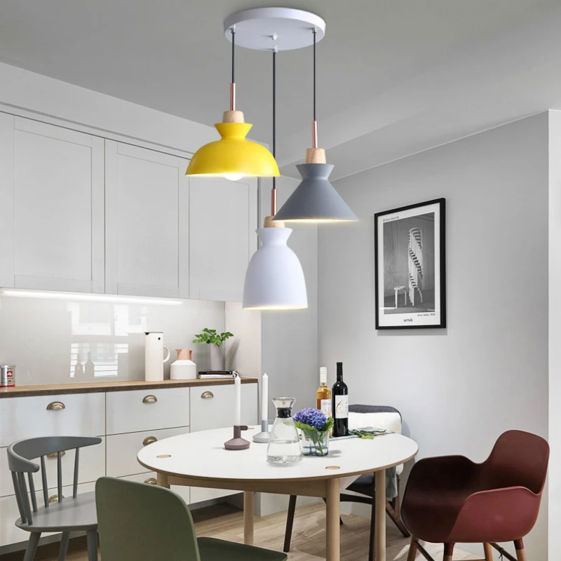 

Modern Led Pendant Light Nordic Wood Lighting Fixture Living Dining Bedroom Bar Kitchen Restaurant Decor Hanging Suspension Lamp