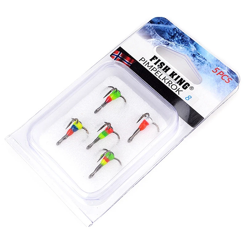 5Pcs/Set High-Carbon Steel Three-Jaw Hook Fishing Hooks Winter Ice Accessories | Спорт и развлечения