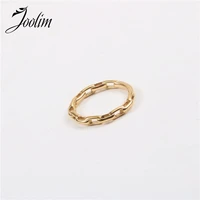 joolim high end pvd simple geometric rings for women stainless steel jewelry wholesale