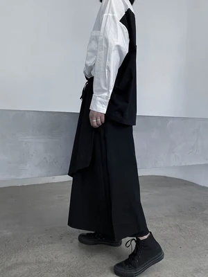 Темно-серая юбка с высокой талией для женщин осень 2020 новый стиль средняя длина