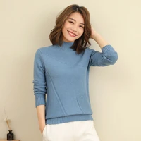 half high neck sweater womens fallwinter new pullover bottoming shirt loose lazy style long sleeved wild thick woolen sweater