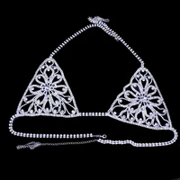 stonefans flower crystal sexy women body chain bra necklace accessories rhinestone body jewelry underwear thong panties waist