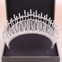 trendy baroque rhinestone pearl crystal crown wedding headdress luxury bridal hair accessories queen crown jewelry accessories