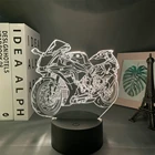 Красивые мотоциклетные светодиодный ночной Светильник для детской спальни декора уникальный подарок на день рождения для детей кабинет стол 3d лампы мотоцикл