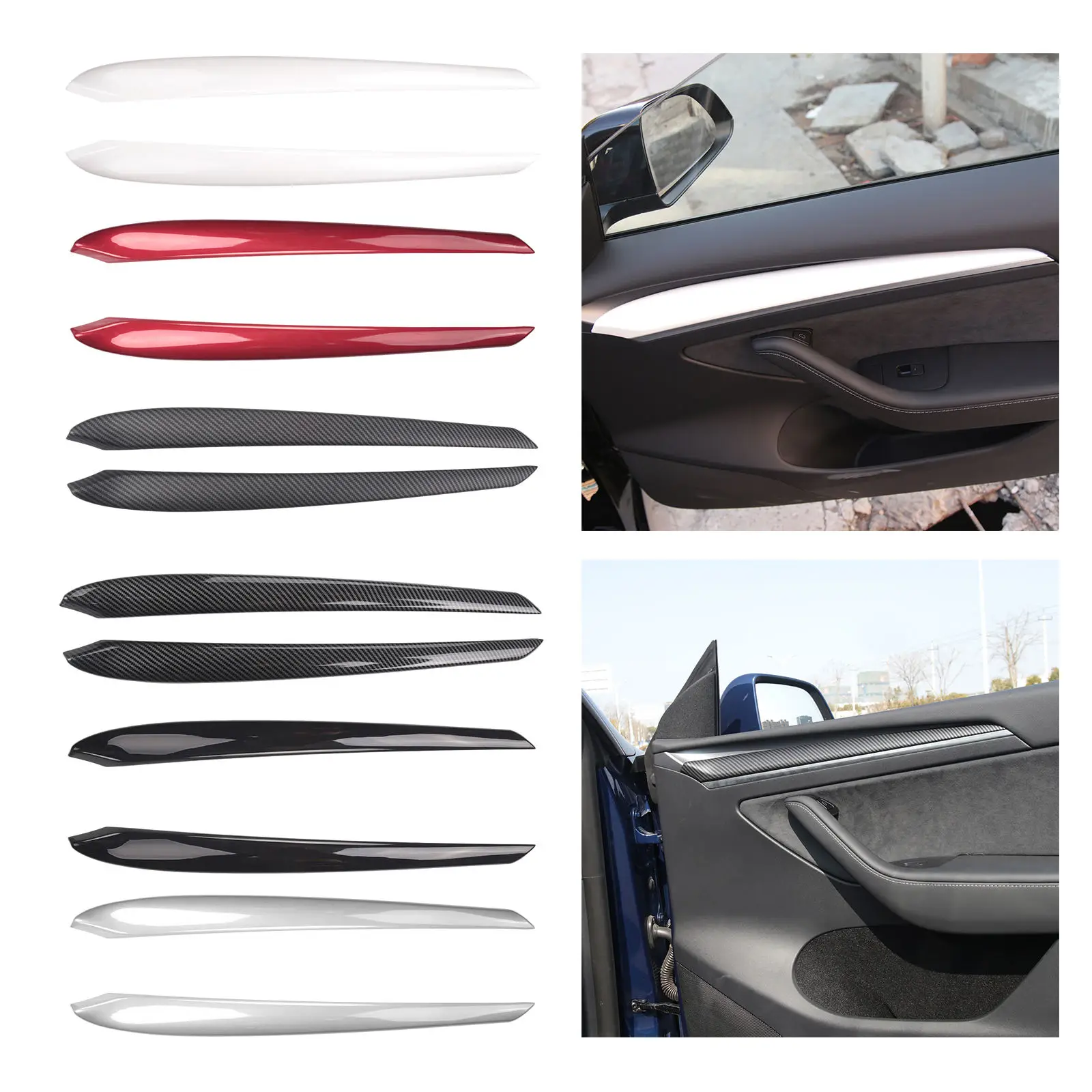 

Car Door Inner Panel Molding Trim Door Cover Trim Designed for Tesla Model 3/Y Auto Accessories Interior Modification Styling