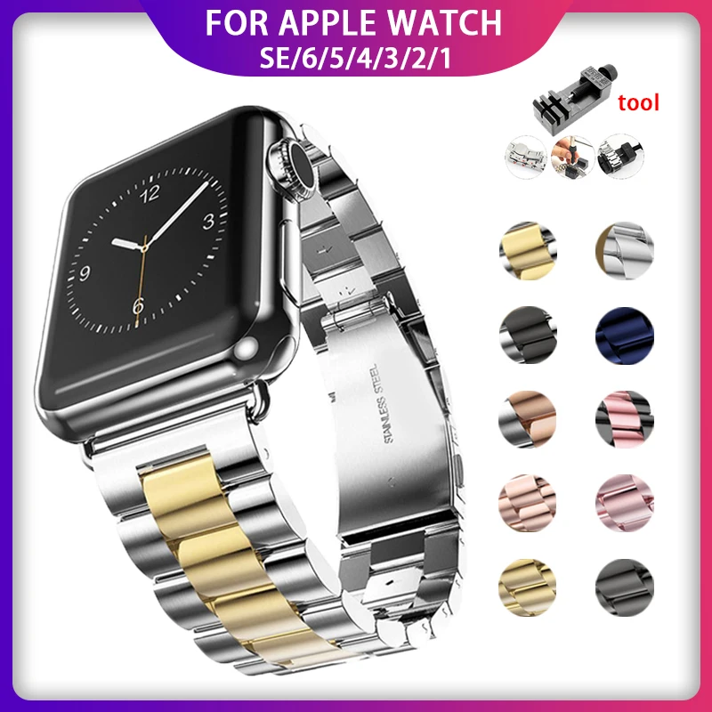 

Band For Apple Watch SE 6 40MM 44MM Metal Stainless Steel Watchband for iWatch series 5 4 3 strap 42mm 38mm Bracelet Accessories