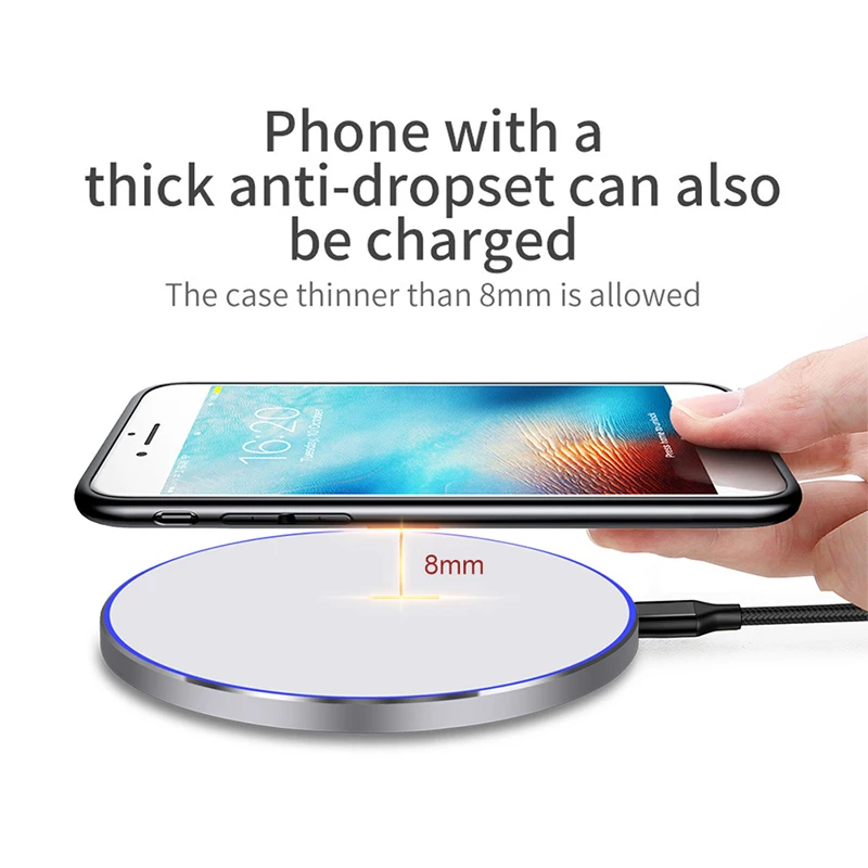 Мобильный телефон 15 Вт Быстрое беспроводное зарядное устройство Зарядка ультра