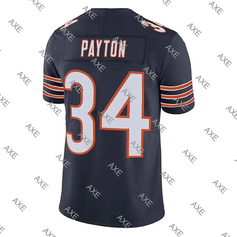 

Embroidery Letters American Football Jersey Walter Payton Men Chicago Blue White Orange Player Limited Legend Jersey