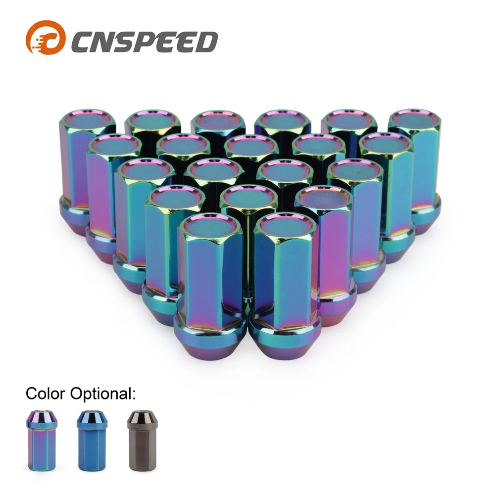 

Colorful 45mm Racing Car 20pcs Wheel Nuts HEX19 M12x1.5 iron Lug Nut Bolts Taper conical seat For KIA For Acura For Suzuki