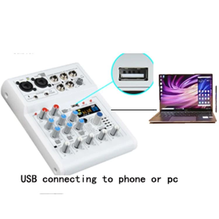 Новинка E4 мини аудио микшер 4-канальный фантомное питание usb звуковая карта