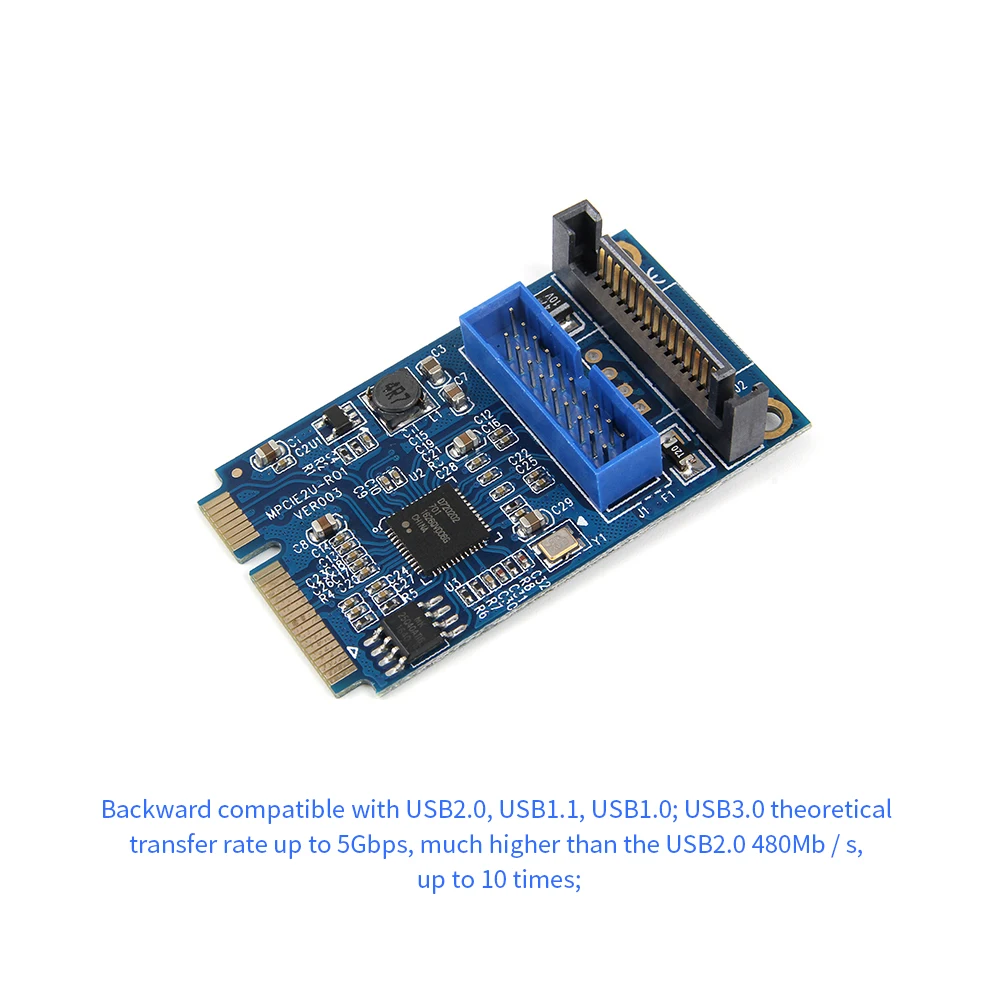 Mini PCI E до 19 pin USB 3.0 5 гбит/с двойной SATA USB3.0 мини адаптер расширения карты|Платы