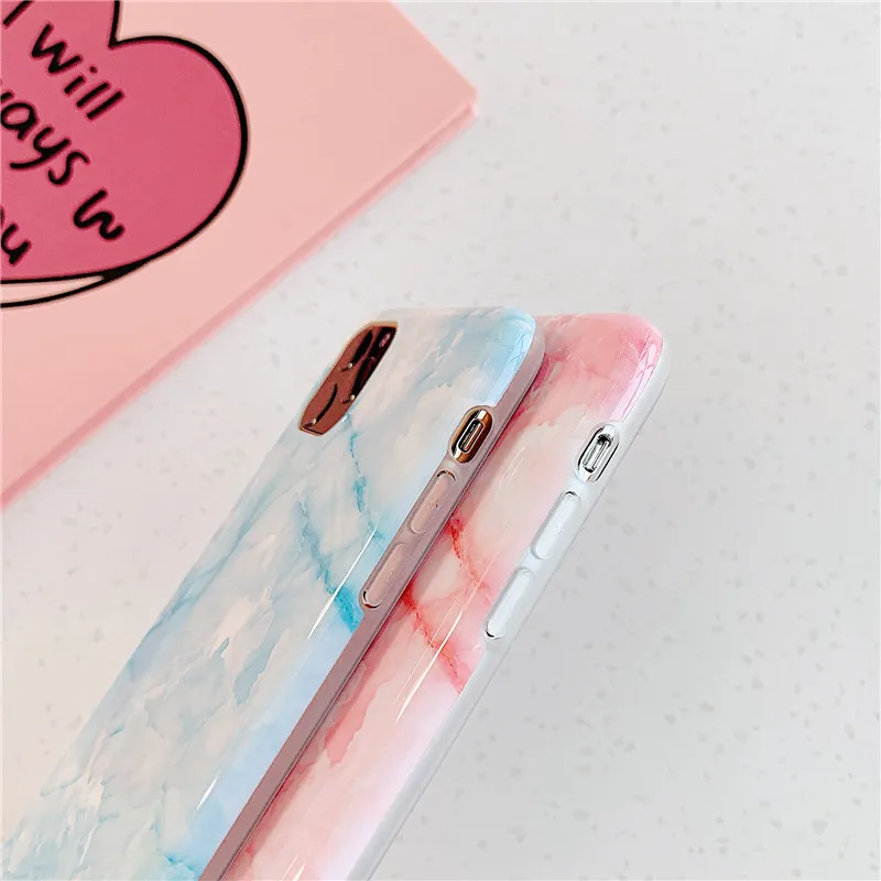 Роскошный Мраморный мраморный чехол для iPhone X XR XS Max 7 8 Plus тонкий мягкий
