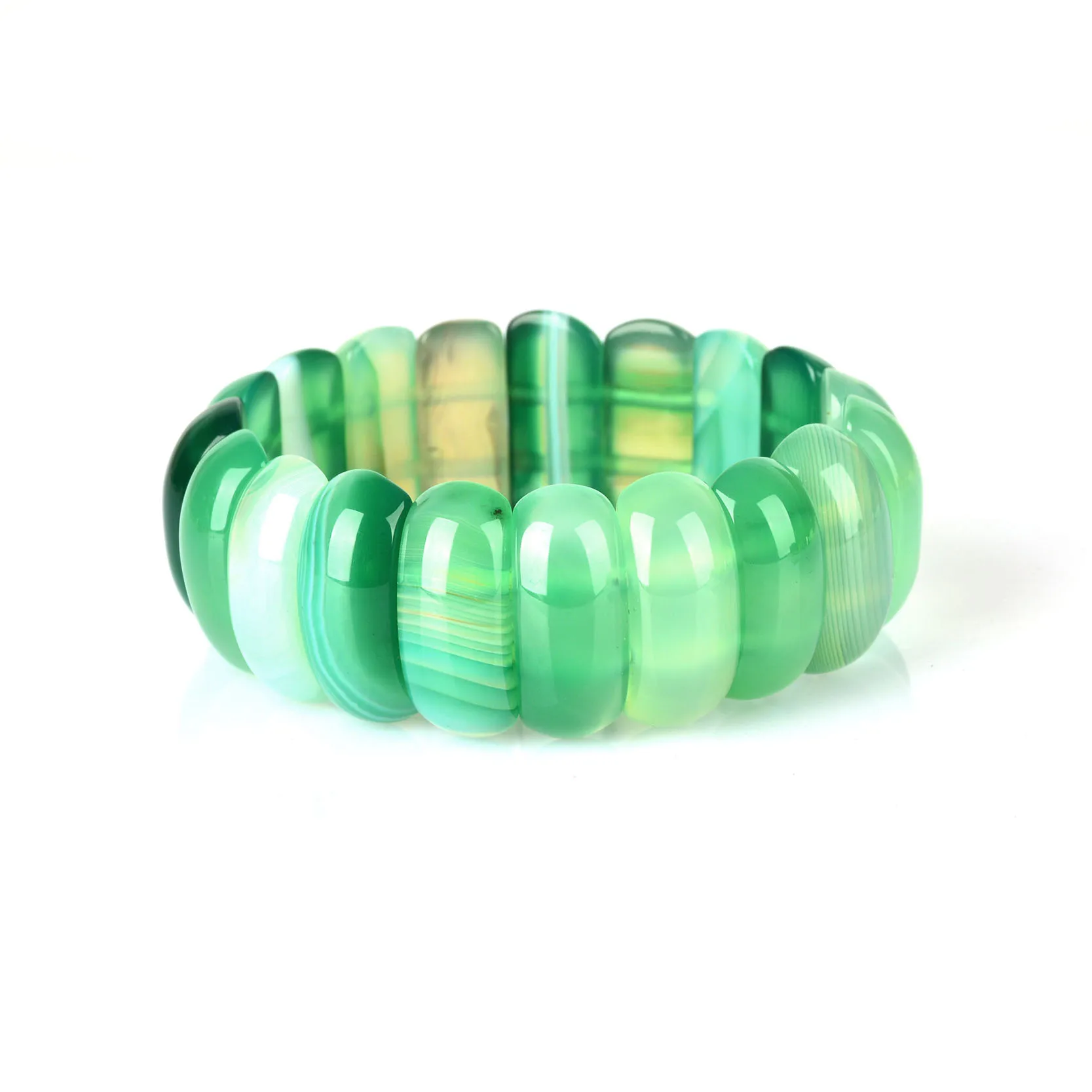 Green Agate KCALOE Роскошные Синие Браслеты из оникса браслеты женские свадебные растягивающиеся чакра браслет для женщин очаровательные ювелирные изделия в стиле бохо - Окраска металла: Green Agate