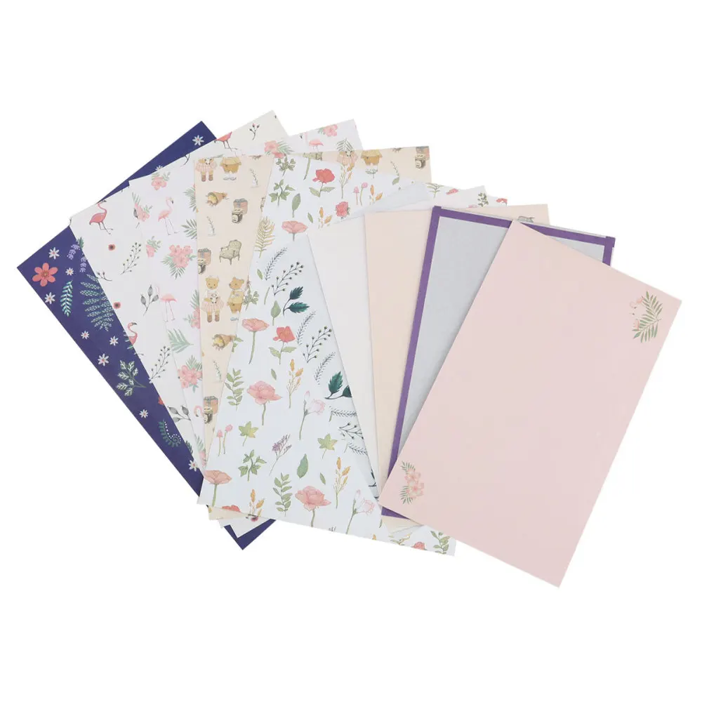 

45pcs Flower Letter Paper Animal Printed Envelope Beautiful Letter Papers for Home (each Style Contains 6 Sheets of Writing Pape
