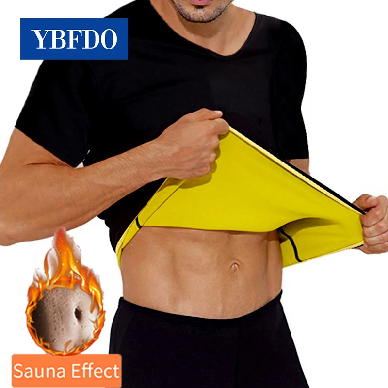 

YBFDO New Men Waist Trainer Slimming Neoprene Top T-Shirt Abdomen Fat Workout Corset Sweat Sauna Body Shaper Weight Loss Corset