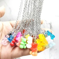 33 color handmade cute cartoon bear chain necklace candy color %d0%be%d0%b6%d0%b5%d1%80%d0%b5%d0%bb%d1%8c%d0%b5 pendant for ladies and girls daily jewelry party gifts