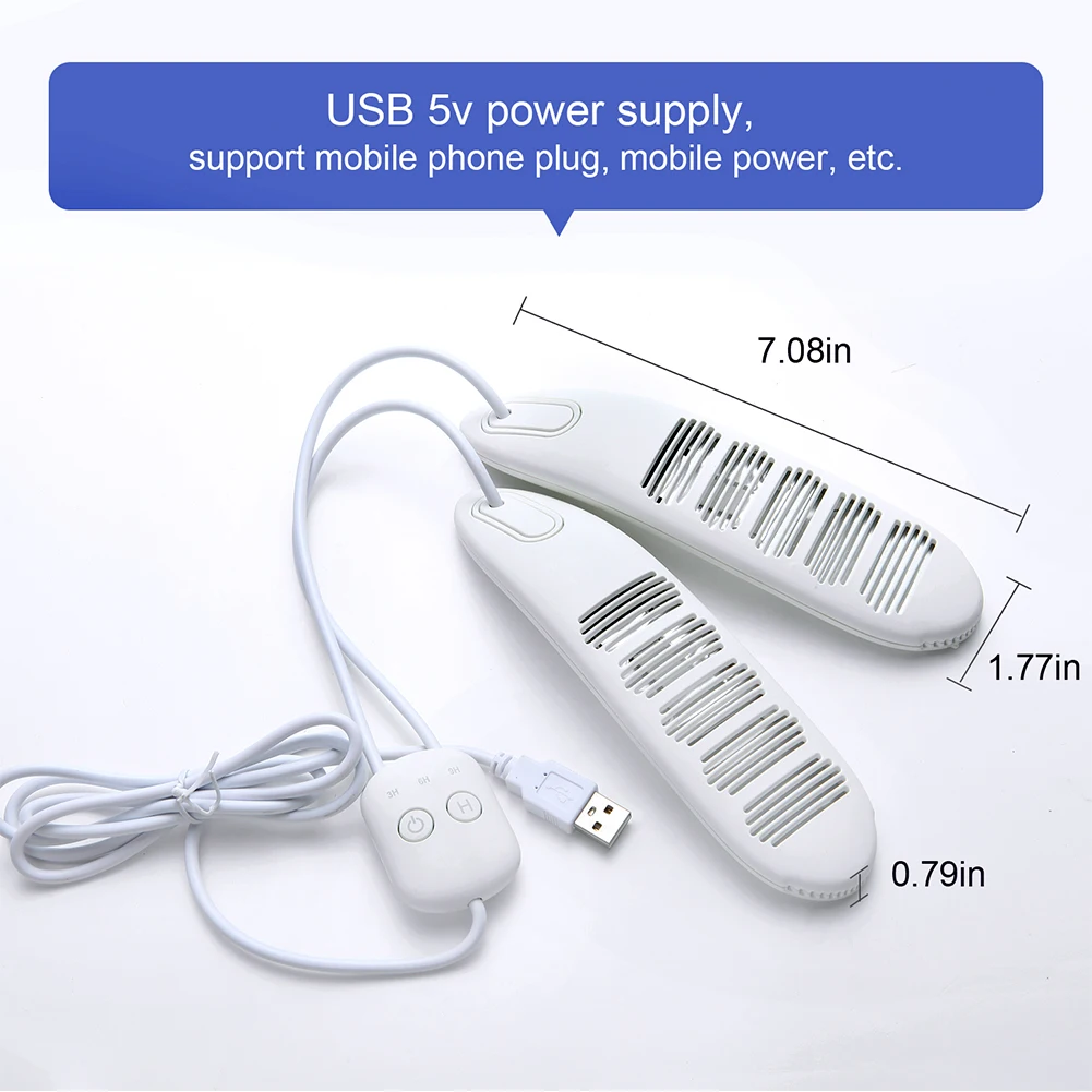 

Foot Warmer Shoes Dryer Timing Wear Resistant Deodorant Thermostatic Dehumidifying USB Powered Portable Travel Winter Heating