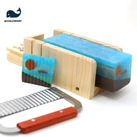 pine wood soap cutter for soap making supplies kit tools with stainless steel plane and tick mark natural wood grain