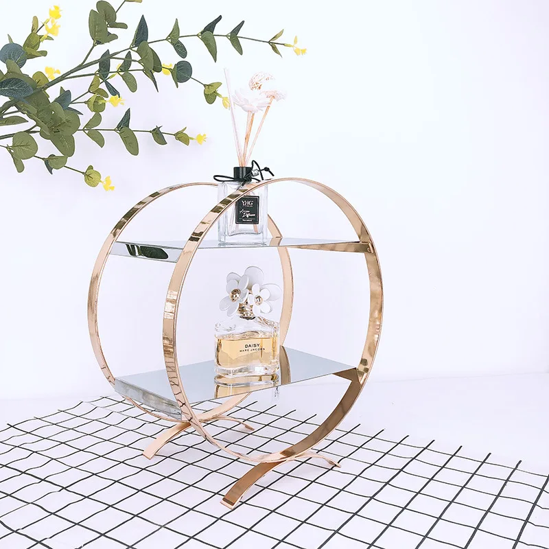 Круглый металлический золотой торт стенд для свадебного десертного