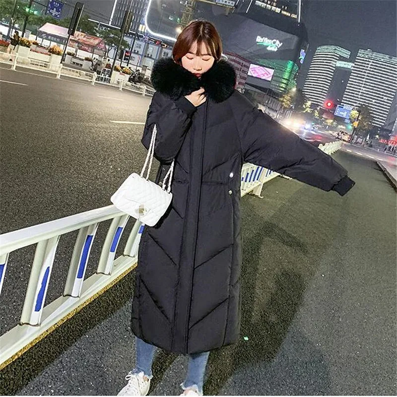 

Fashion Winter Women's Solid Long Jackets Hooded Coat Thick Warm Straight Jacket Women Outwear Clothes Plus Size S-2XL