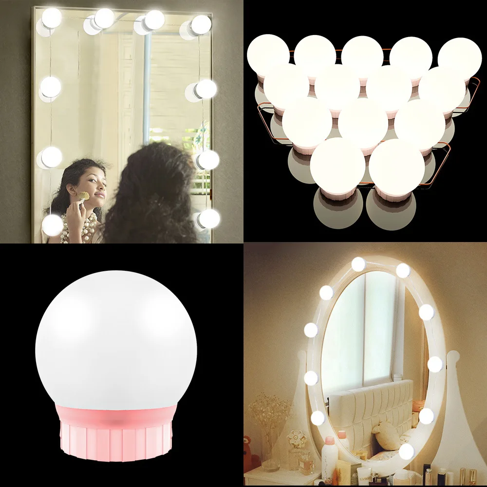 Mirror Light Vanity With Lights Led And Table Makeup Bulb 12V Plug Dimmable Touch Control Lighting Dressing decor | Лампы и освещение