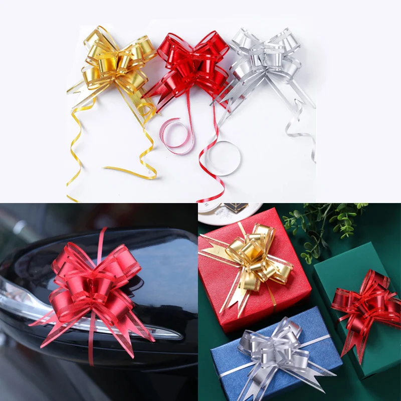 

10pc Christmas Bow Pendant Christmas Tree Ornaments Handmade Gift Box Packaging Decoration Bow New Year Party Wedding Decoration