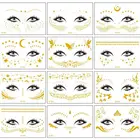 Сексуальные 3d мерцающие Временные татуировки, блестящие искусственные татуировки Стразы для женщин, вечерние украшения для лица, водонепроницаемые татуировки