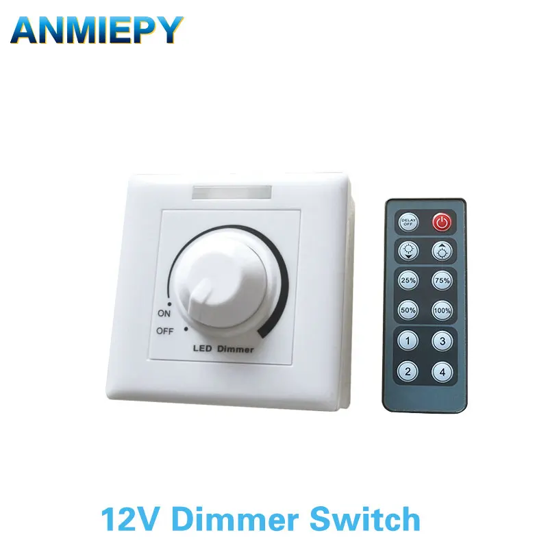 Controlador de Alimentação Dimmer Interruptor 24v 12a – 30a Ajustável Brilho Lâmpada Tira Driver Única Cor Luz Led dc 12v