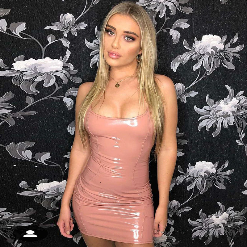Мини летнее платье сексуальные платья из искусственной кожи женские вечерние