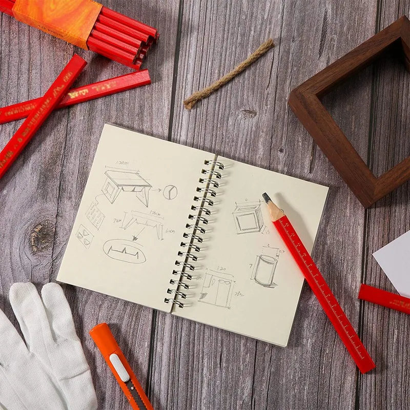 100 шт. восьмиугольные строительные карандаши для деревообработки и маркировки